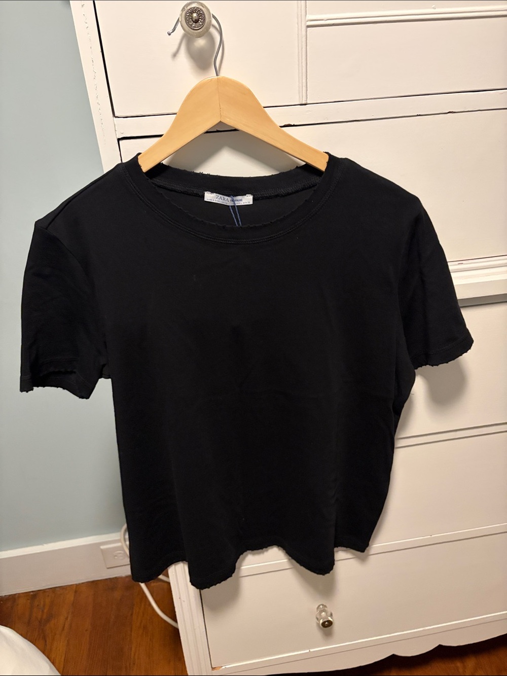 Zara Black Crewneck Short Sleeve Tee